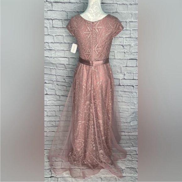 JULES AND CLEO Cap Sleeve Glitter Floral Tulle A-Line size 8 - Picture 7 of 9